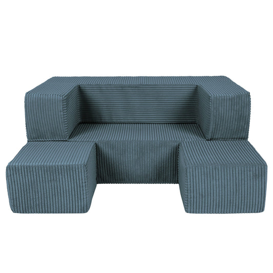 MeowBaby® Soft Velvet Cube Sofa - Turquoise