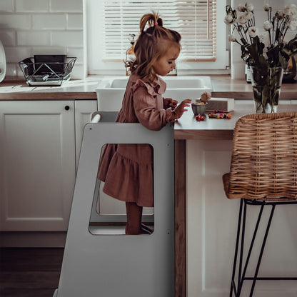 MeowBaby® Plywood Kitchen Helper Scandi - Gray