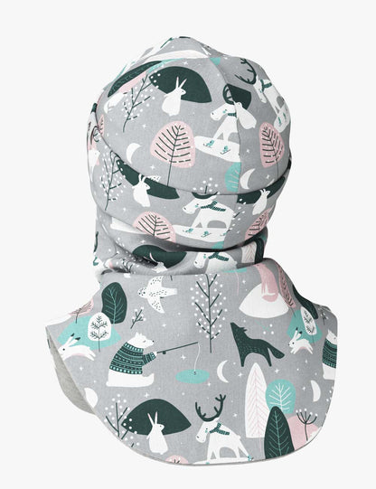 Thermal Merino Balaclava For Kids CLAVAN - Winter Animals