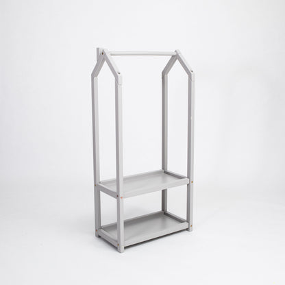 House Shaped Clothing Rack with Storage