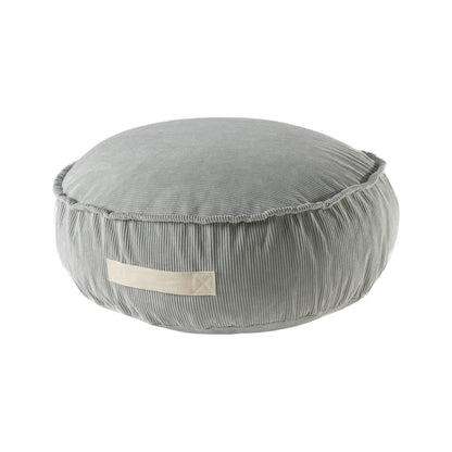 MeowBaby® Corduroy Pouf Round – Designer Seating for Children - Grey