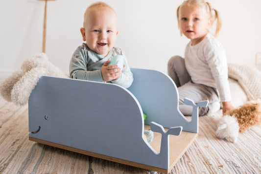 Kids Toy Storage Box on Wheels - Whale