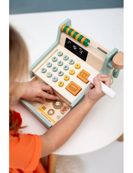 Wooden Store Cash Register with Accessories